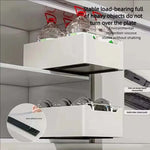 organiseur rangement blanc moderne adhésif coulissant tiroirs grilles épices cuisine métal blanc opacité