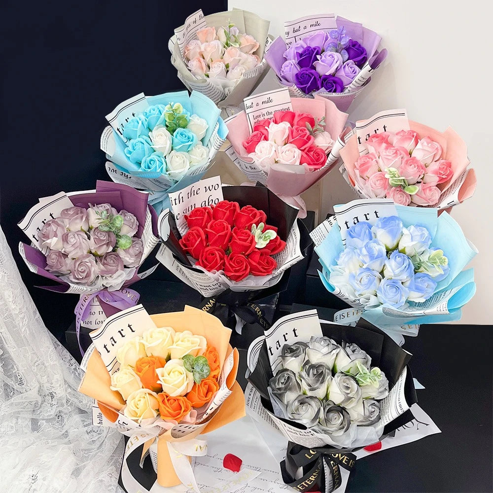 bouquet roses artificielles classique décoration mariage anniversaire intérieur festive pendaison crémaillère