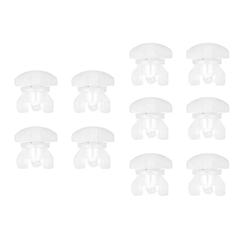 rideaux poulies pieces rechange plastique blanc translucide moderne fixations sans motif inclusées 10 pièces