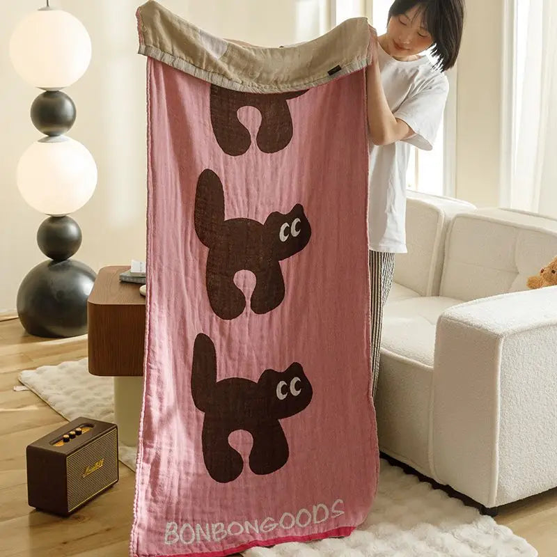 serviette bain coton dessin animé ours lapins séchage rapide moderne douce enfant toilettage grise
