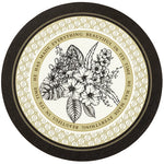 tapis table rond polyestère résistant chaleur décoration intérieure extérieure blanc vert fleurs feuilles papillons