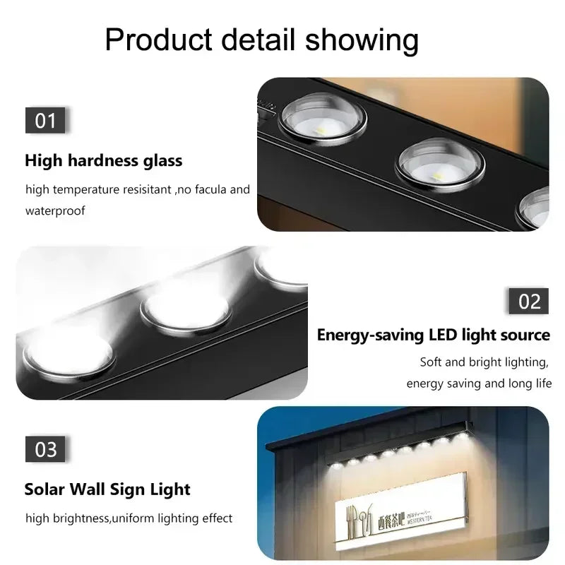 lampes solaires led extérieures modernes noires bleues panneaux solaires adhésives autonomes jardin patio