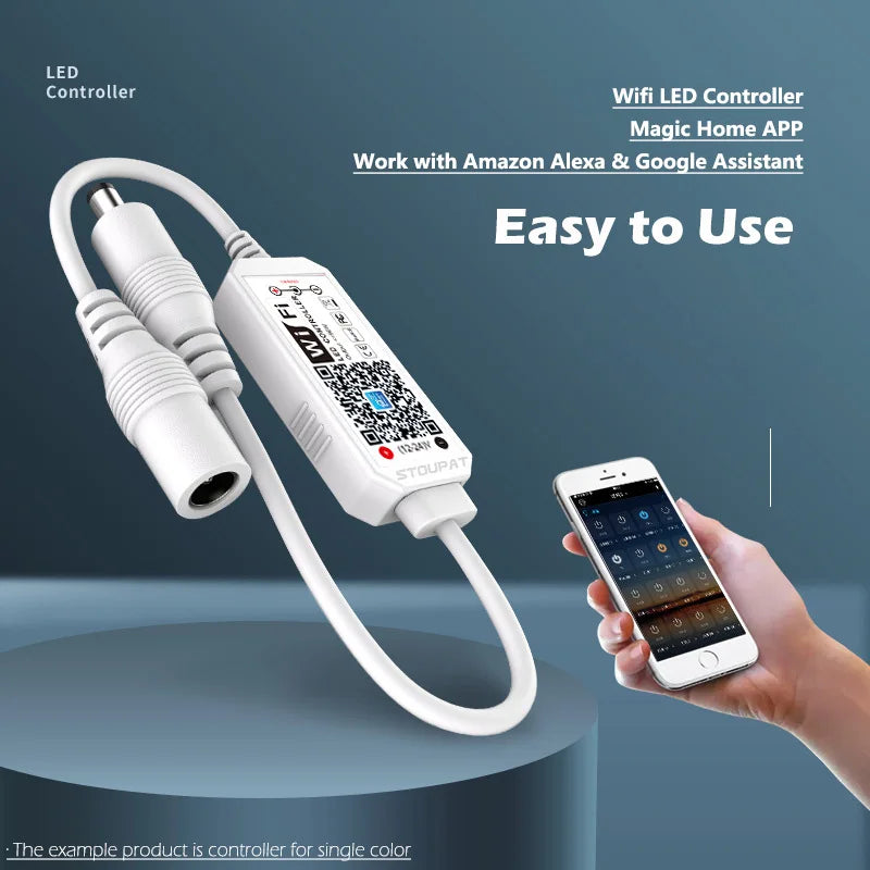 contrôleur led wifi moderne qr code compatible alexa assistant google 16 millions couleurs rgbw