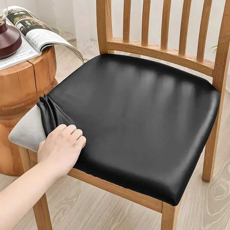 housses siège chaise cuir synthétique noir marron bleu clair moderne minimaliste élastique