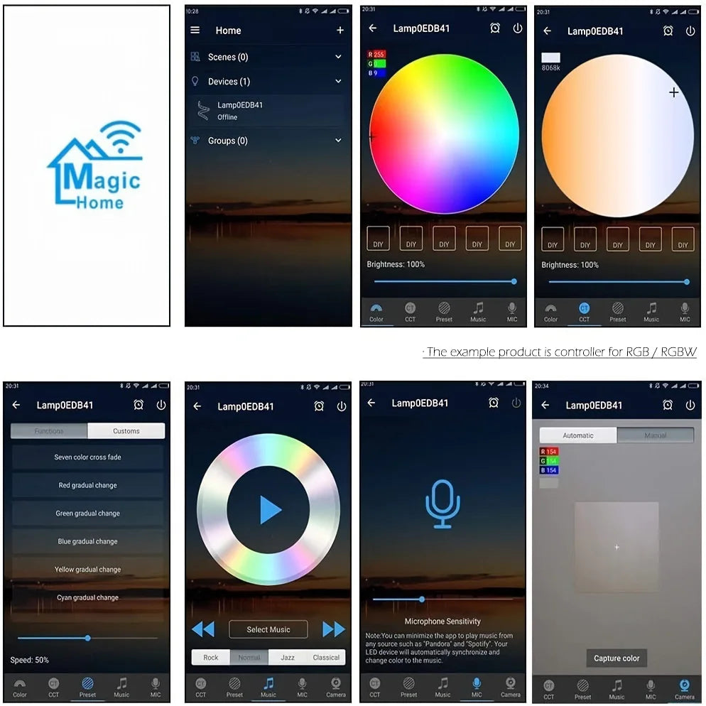 contrôleur led wifi moderne qr code compatible alexa assistant google 16 millions couleurs rgbw