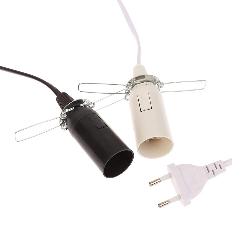 prise courant moderne noire blanche câble clips métalliques abs rond lisse