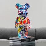 figurine ours multicolore graffiti résine contemporaine décoration intérieur table chambre erotique