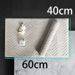tapis bain coton antidérapant zigzag gris blanc vert moderne 40x60cm