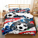 Taies d'oreiller coordonnées avec motif football passionnant
