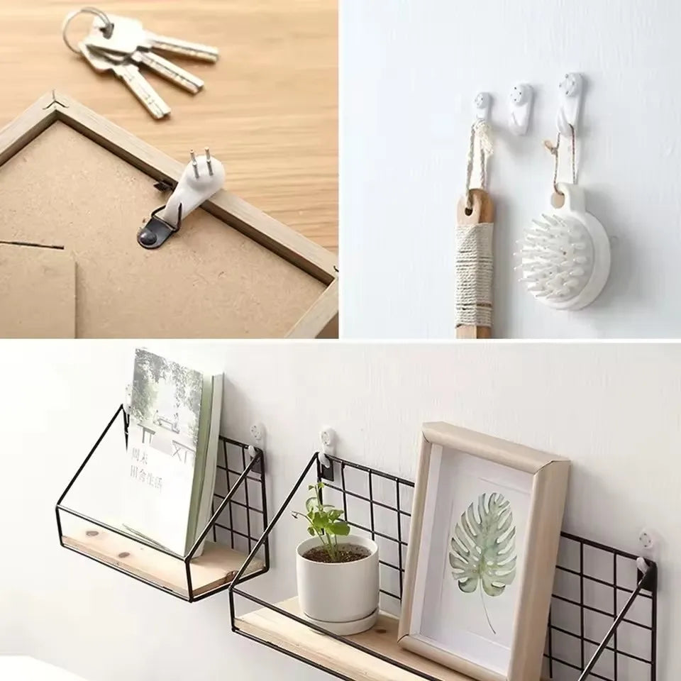 crochets muraux blancs modernes adhésifs utilisation multiple photo cadre suspente ongles décoration