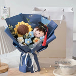 bouquet fleurs artificielles tournesols jaune orange blanc décoration mariage cadeau fête enseignants
