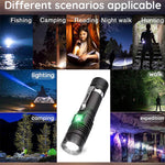 lampe torche led rechargeable usb 12000 lumens clip poche moderne robuste camping
