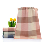 serviettes main coton absorbantes séchage rapide noël carreaux classiques vert gris rose