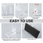 supports présentation transparents modernes cadre photo téléphone sans motif fixés base plate