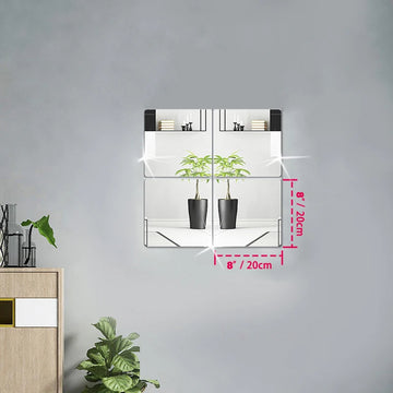 miroir autocollant transparent moderne 20cm 30cm acrylique décoration salon neutre bricolage artistique