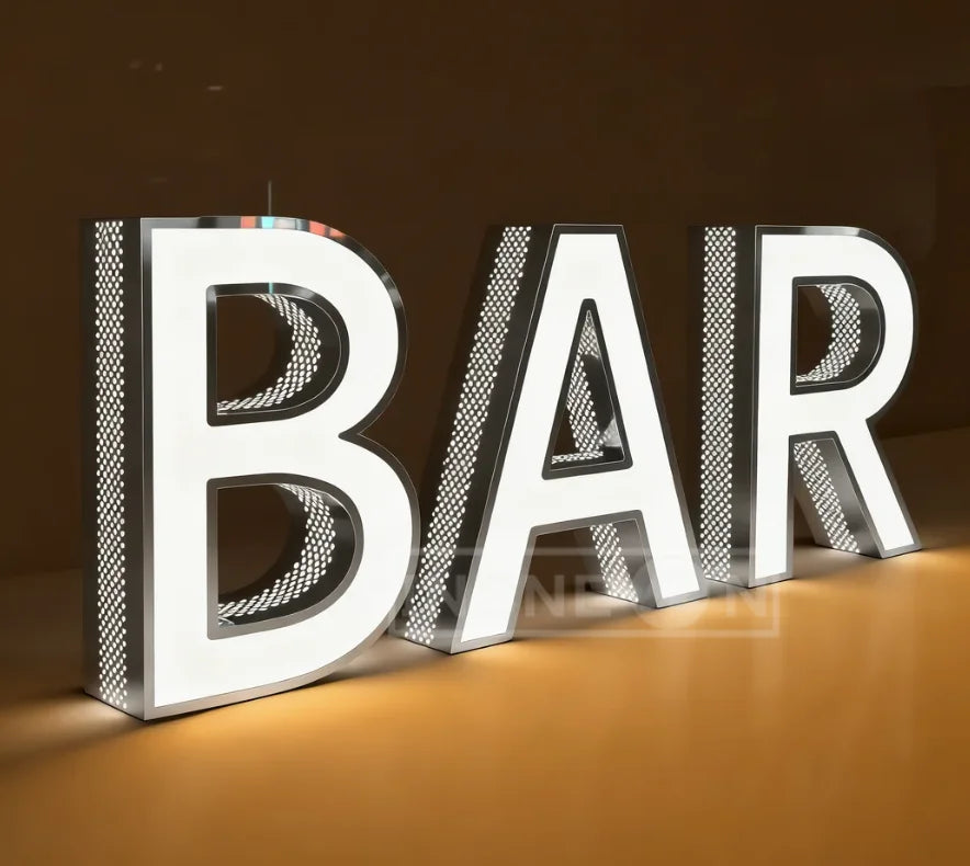 lettre lumineuse personnalisée 3d relief enseigne magasin extérieur intérieur blanc chaud