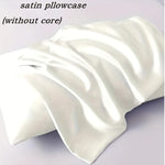 taies d'oreiller satinées anti allergiques polyester lave machine fermeture enveloppe douces peau couleur blanche