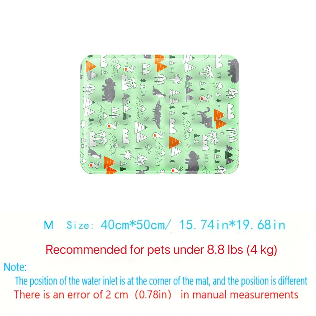 tapis refroidissement animal flocons neige polaire bleu clair moderne double bouchon orifice remplissage sécuritéintérieur