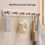 porte serviettes mural moderne bois blanc fixations serviettes gant cuisine sac rangement