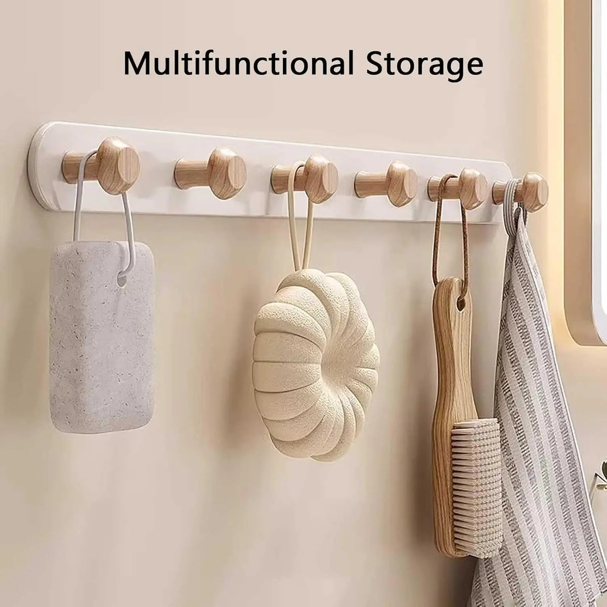 porte serviettes mural moderne bois blanc fixations serviettes gant cuisine sac rangement