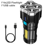 torche led rechargeable puissante 1000 lumens 10w argentée noire industrielle