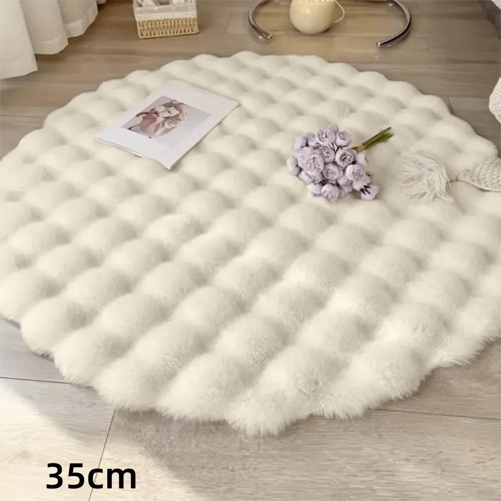 coussin doux blanc gris rose vert peluche moderne diametre 35cmwasher
