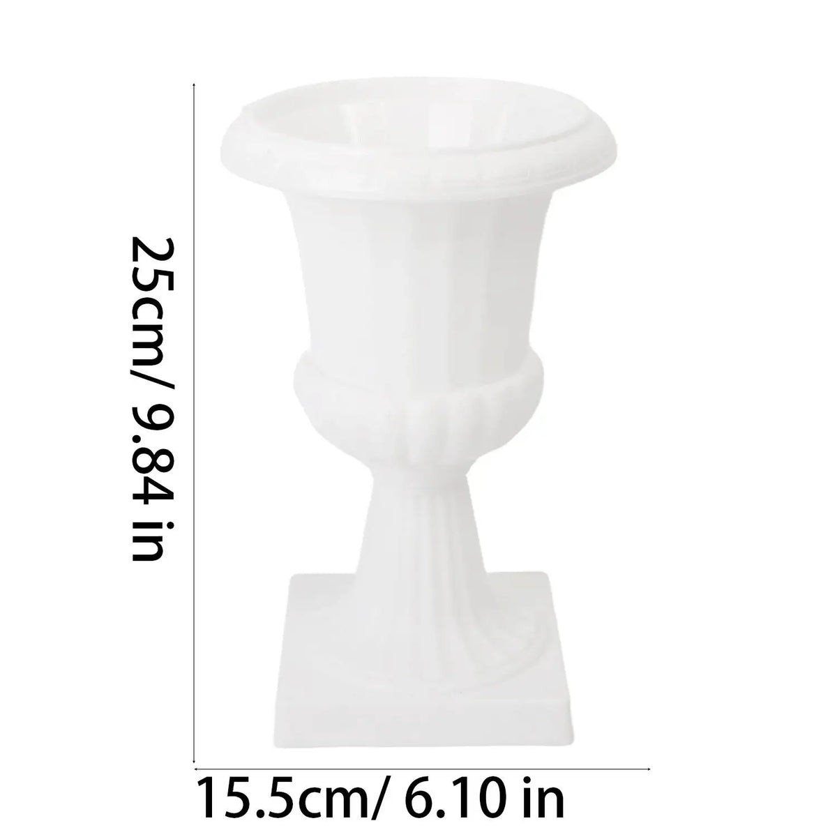 vases blancs classiques plastique ribbé maison décoration fleurs artificielles multifonctionnels