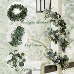 guirlande feuilles artificielles vertes extérieur décoration naturelle rustique vigne accrochéeextérieur fêtes prénuptiales maison