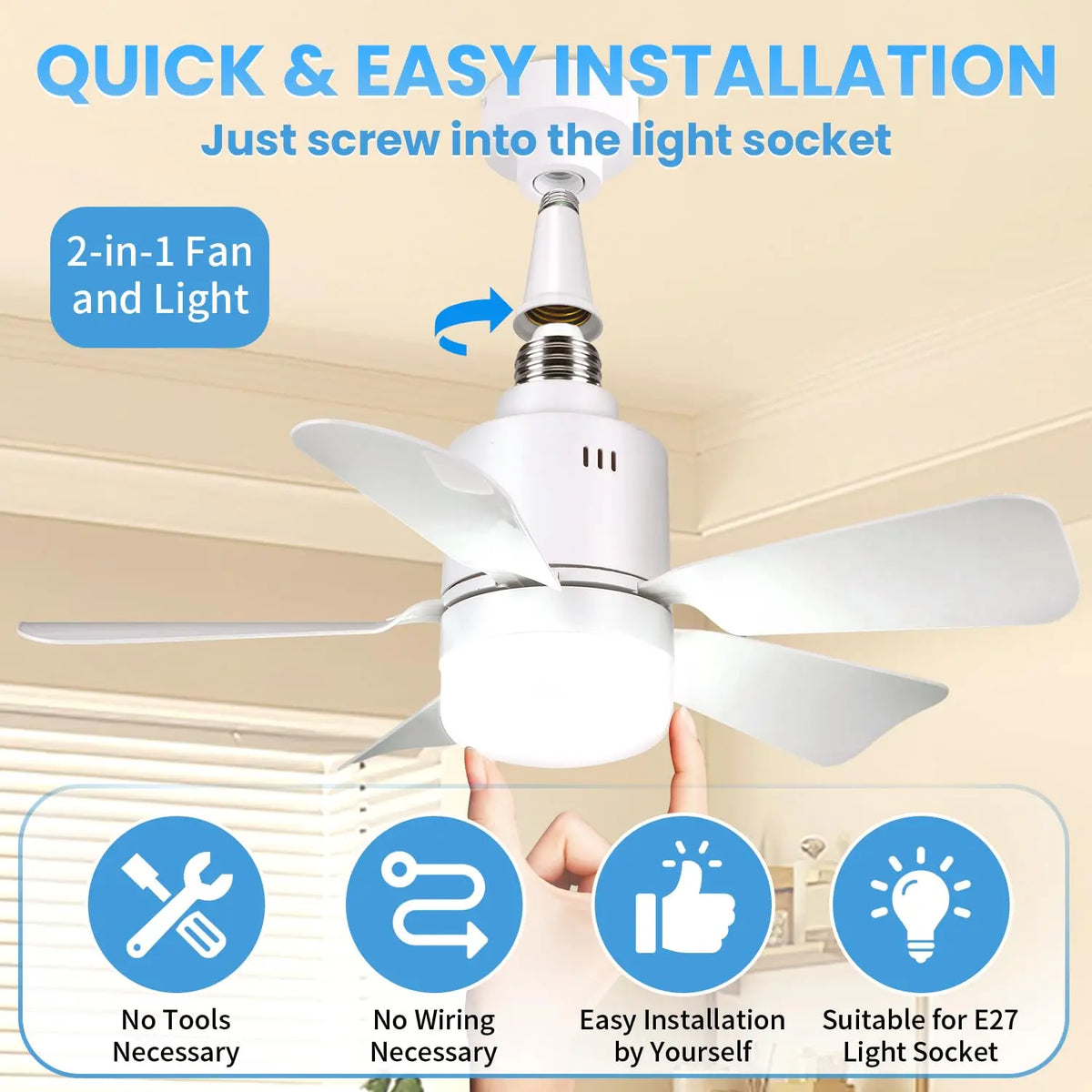 ventilateur lampe moderne télécommande led noir blanc bois naturel