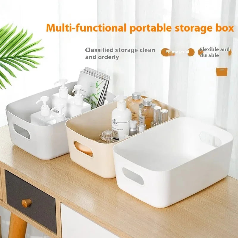 boîtes rangement blanc moderne minimaliste poignées matériau plastique opaques multifonctionnelles