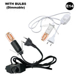 câble électrique vintage ampoule e14 e27 noir blanc douille socket interrupteur variateur 1mètre