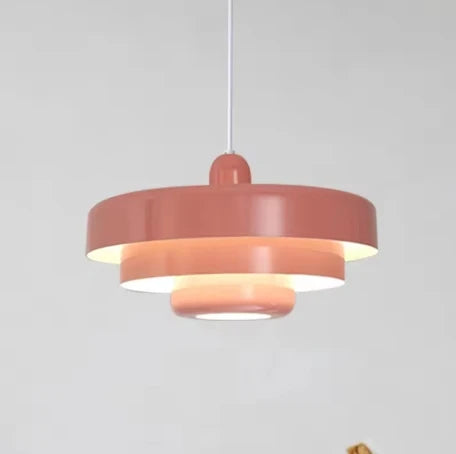 suspension lumineuse moderne métal orange salle manger restaurant éclairage intérieur décoratif