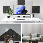 panneaux decoratifs hexagonaux feutre gris clair blanc noir modernes minimalistes geometriques set pieces