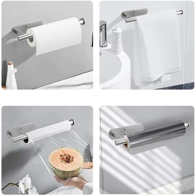porte serviettes moderne adhésif porte papier toilette argent doré noir minimaliste