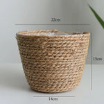 panier pliable osier tissé motifs réguliers poignées cuir naturel rustique jardin