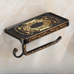 porte savon mural vintage ornements floraux porte rouleau papier toilette bronze blanc noir classic