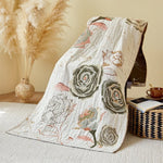 serviette bain coton fleuri couverture rectangulaire absorbante lavable machine rustique années 26 30