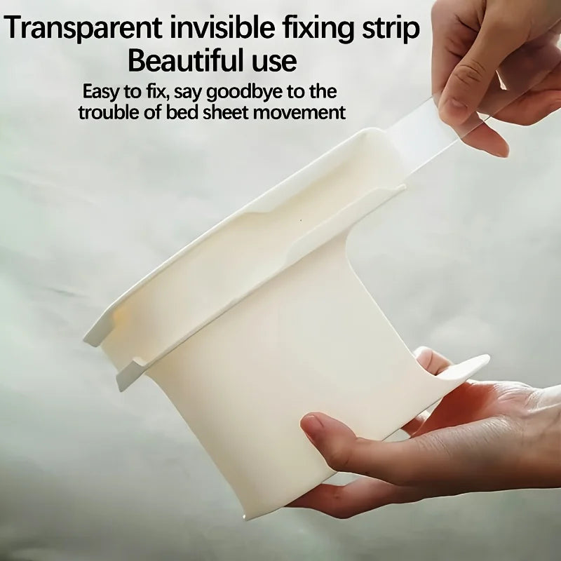 supports draps adhésifs transparents gris clair moderne fixations lits minimalistes