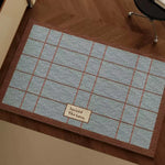 tapis moderne décoratif imperméable antidérapant bordure colorée spread the love extérieur entrée beige vert