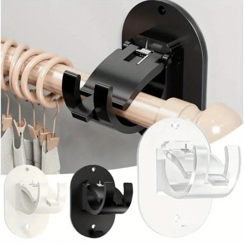 supports adhésifs rideaux noir blanc modernes fixations murales pvc utilisation multiple