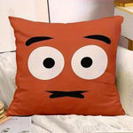 taies d'oreiller cartoon couleurs vives yeux sourires motifs opaques polyester peacheskin 40x40cm 45x45cm 50x50cm