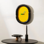 horloge murale moderne minimaliste rouge jaune bleu clair rose simple ornement 36x30cm acrylique