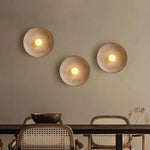 éclairage mural led moderne minimaliste beige marron blanc gris strié circulaire scandine rustic boheme