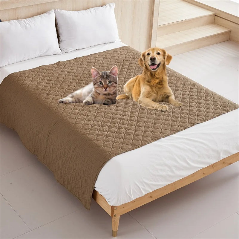 protège lit matelas anti saleté 100% polyester motif géométrique marron moderne fixations