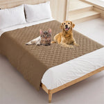 protège lit matelas anti saleté 100% polyester motif géométrique marron moderne fixations