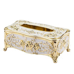 boîte mouchoirs ornements floraux strass blanc or rouge