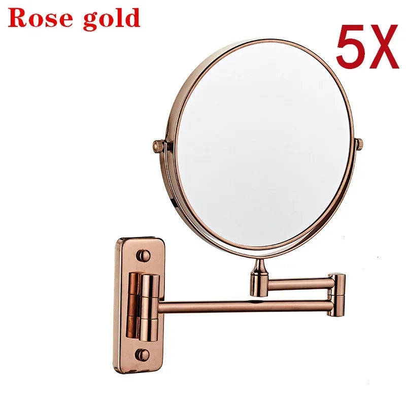 miroir cosmétique noir moderne bras articulé pouces rond sans texte