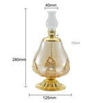 lampe huile transparente dorée motifs floraux classique vintage réglable verre alliage zinc