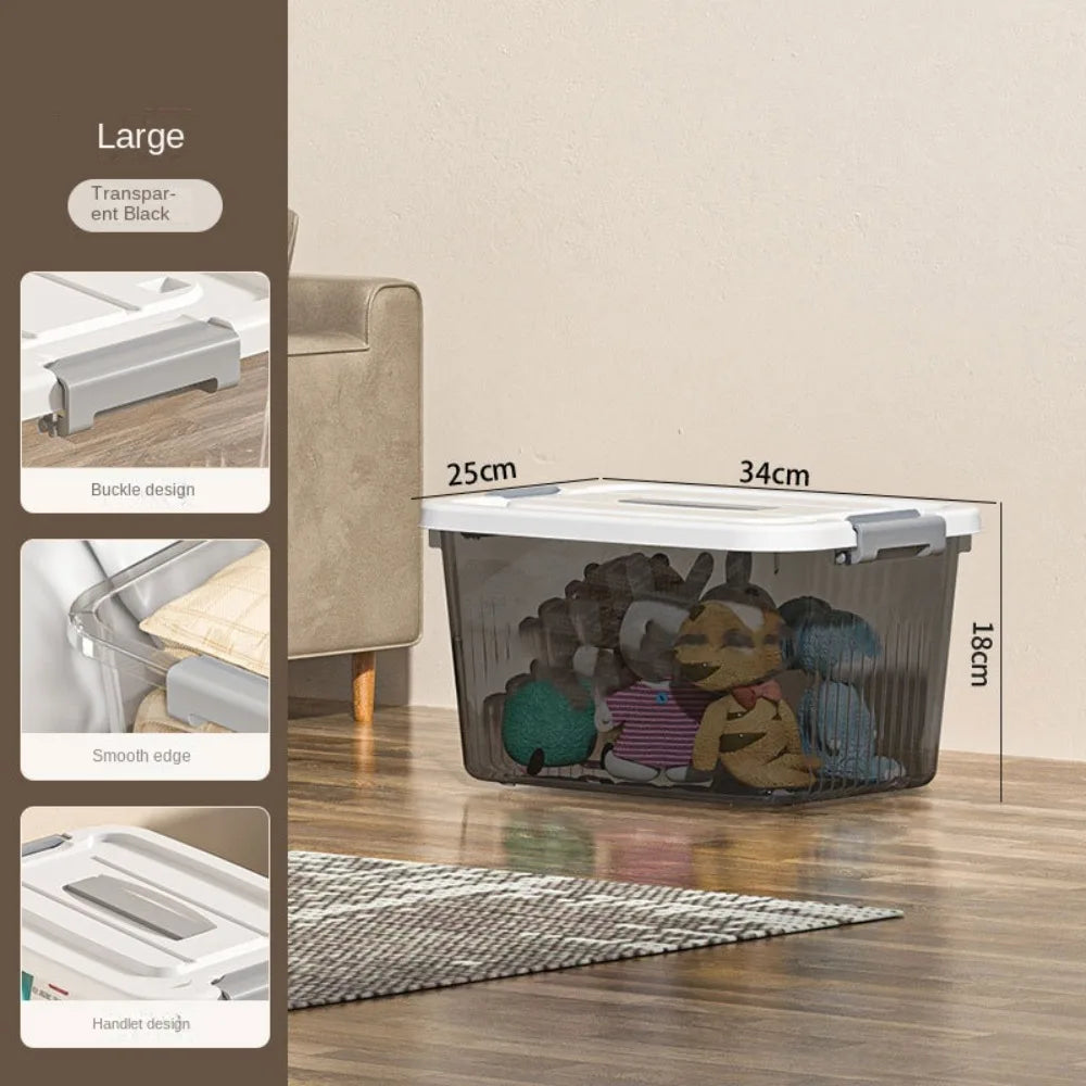 boîtes rangement transparentes plastique réutilisables poignées couvercle moderne empilables organisation maison jardin