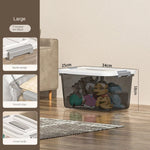 boîtes rangement transparentes plastique moderne poignées gris clair empilables organisation maison jardin